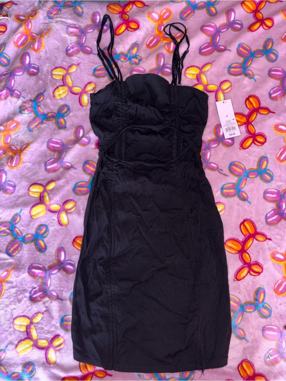 wild fable Black Ruched Bodycon Dress